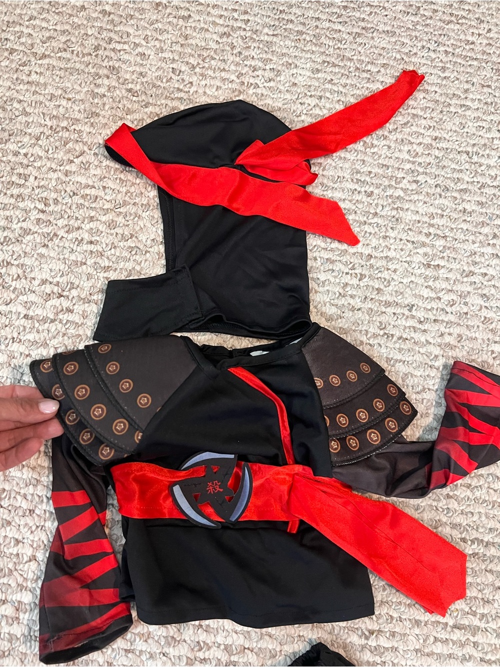 Baby Ninja Costume in Black and Red - Classic Infant Dress-Up - Picture 2 of 6
